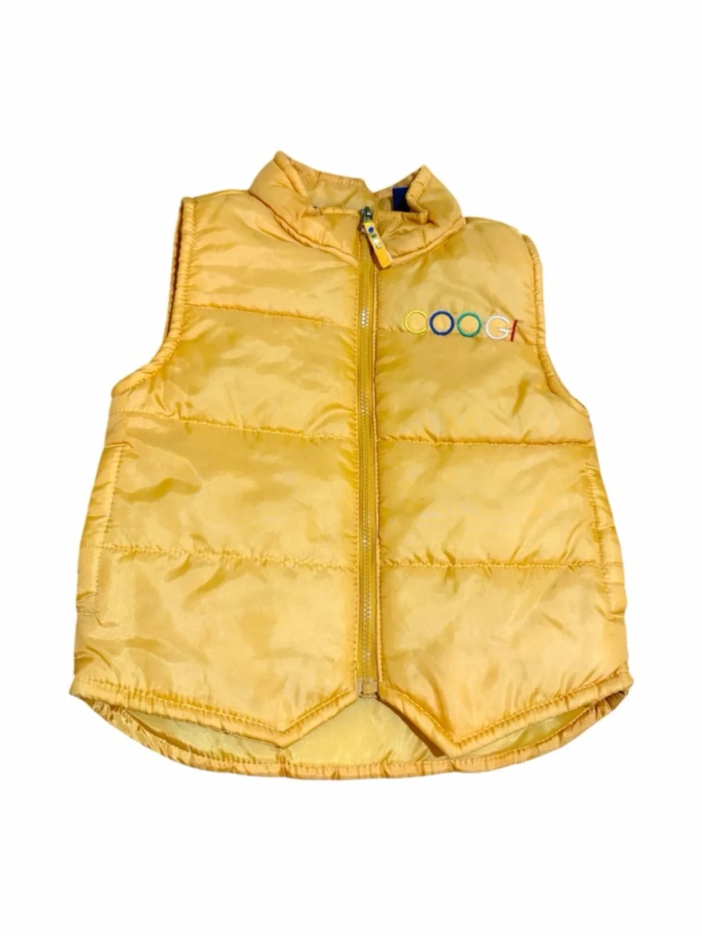 Coogi Baby Lightweight Puffer Vest Yellow Embroidered Logo Size 24 Months